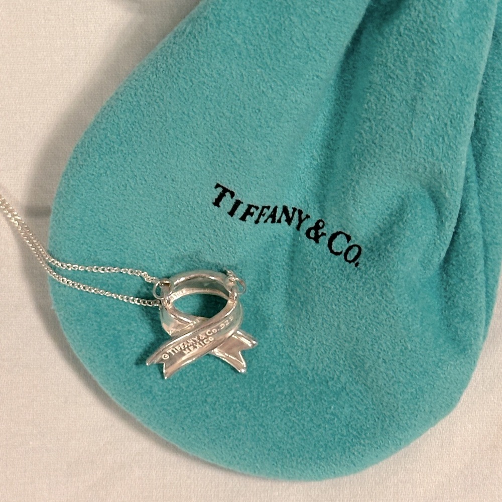 Tiffany & Co. Sterling Silver Ribbon Bow Necklace